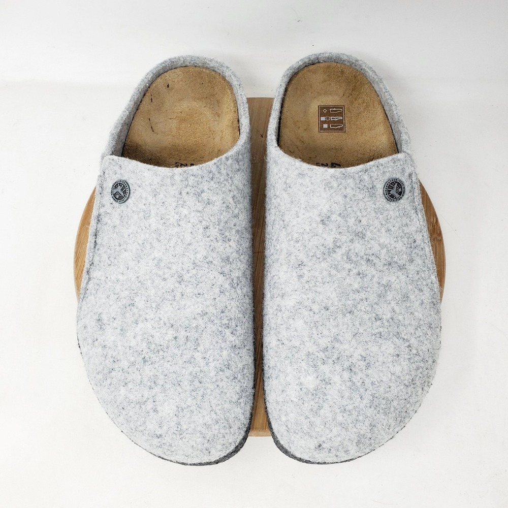 Birkenstock Zermatt Clogs 41 Womens 10 Grey Wool Slip On Mule Comfort Shoes - Picture 4 of 13